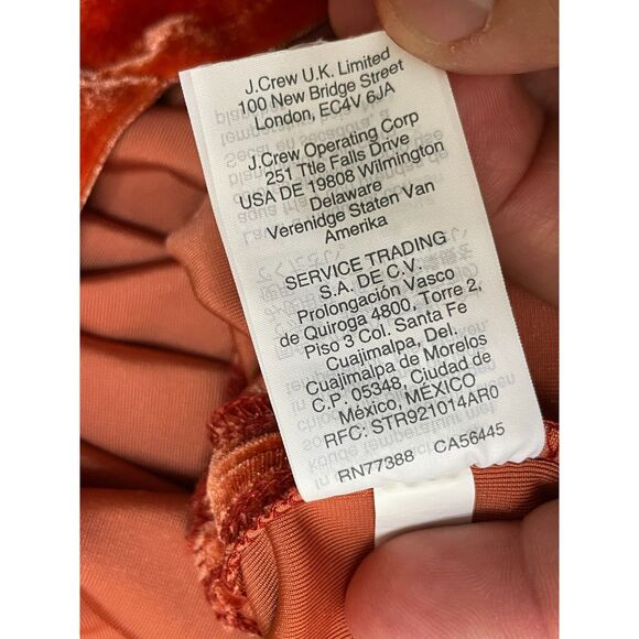 Madewell Women’s M Orange Blouse Top Velvet Tee Holiday Flowy Stretch Fall Boho - Picture 6 of 10